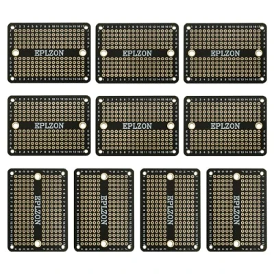 Abbildung von EPLZON Prototype Board Lötbares Breadboard Doppelseitig Leiterplatte PCB Circuit zum Schweißen von,DIY elektronische Artikel,Schwarz(Packung mit 10 Stück)