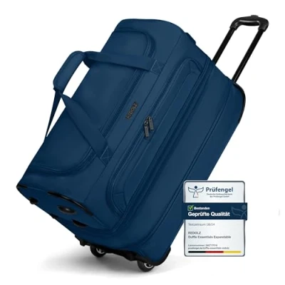 Abbildung von REDOLZ 2 Rollen MEDIUM Trolley Reisetasche Volumen mit Dehnfalte erweiterbar von 51 auf 64 Liter für Männer &amp; Frauen (55 cm, extra Bodenfach)
