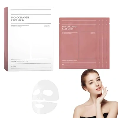 Abbildung von Bio Collagen Real Deep Mask,Collagen Maske Overnight,Bio Gesichtsmaske,Anti Falten Lifting Gesichtsmaske,Hydratisierende Übernachtmaske,Anti aging Kollagen Gesichtsmaske,4 Stück