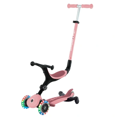 Abbildung von Globber Go Up Active Lights 360 3 rädriger Tretroller, Pastellrosa