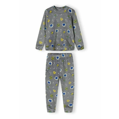Abbildung von Minoti LONG Sleeve Nachtwäsche Set für Kinder, Größe: 80/86, Grey