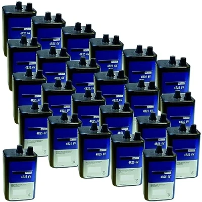 Abbildung von Volkswald 24 x Blockbatterie Trockenbatterie 6V 4R25 6 Volt 7Ah Warnlampe Blinklampe Batterie Baustellenbatterie für Baustellenleuchte Baustelle Baustellenlampe
