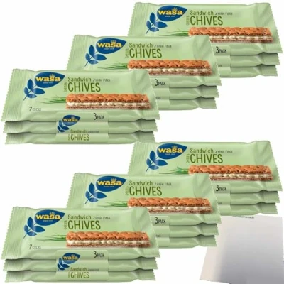 Abbildung von usy Bundle für Wasa Knäckebrot Sandwich Käse &amp; Schnittlauch Multipack 6er Pack (6x111g Packung) + Block