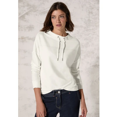 Abbildung von Cecil MIT Wording Langarmshirt, Damen, Größe: Medium, Weiß