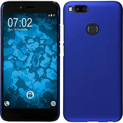 Abbildung von PhoneNatic case kompatibel mit Xiaomi Mi 5X / A1 Hülle blau gummiert Hard Cover