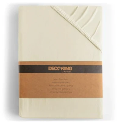 Abbildung von DecoKing Spannbettlaken 100x200 120x200 cm 100% gekämmte Baumwolle Beige Spannbetttücher Jersey Boxspringbett Amber 100 x 200 120