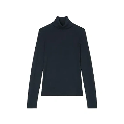 Abbildung von Marc O&#039;Polo Longsleeve Turtle NECK Strickpullover, Damen, Größe: Large, Deep blue sea
