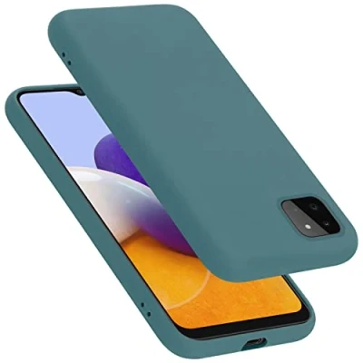 Abbildung von Cadorabo Hülle kompatibel mit Samsung Galaxy A22 5G Silikon Handyhülle für Case aus flüssigem stoßfeste dünne TPU Schutzhülle Liquid GRÜN