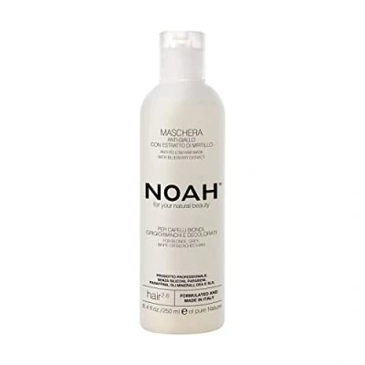 Abbildung von Noah Natürliche Anti Gelb Haarmaske 2.6 mit Blaubeerextrakt für blondes, graues, weißes oder gebleichtes Haar glänzendes, revitalisierendes, vegan, tierversuchsfrei, pflanzliche Formel, 250 ml
