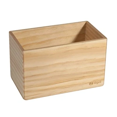Abbildung von SIGEL BA401 magnetische Aufbewahrungsbox, beige, 13 x 8 cm, Massivholz Pinie, für Whiteboards und Glasmagnettafeln