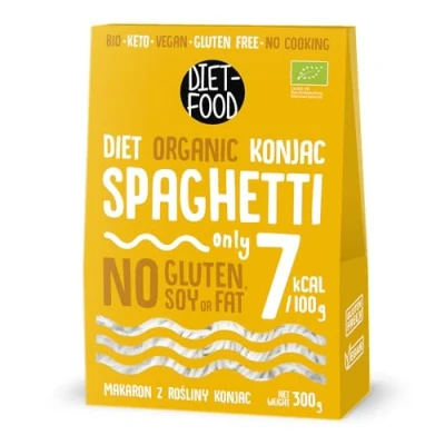 Abbildung von DIET FOOD Bio Shirataki Spaghetti Noodles Low Carb Konjak Nudel Kalorienarme Vegane Lebensmittel Fettfrei Sojafrei Glutenfreie Wasserlöslich Diätnudeln Niedriger Kaloriengehalt 300 g (1er Pack)