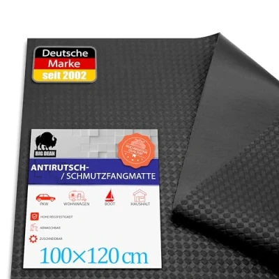 Abbildung von BigDean Antirutschmatte Auto 120x100cm zuschneidbar und wasserfest rutschfeste Kofferraum Schutzmatte