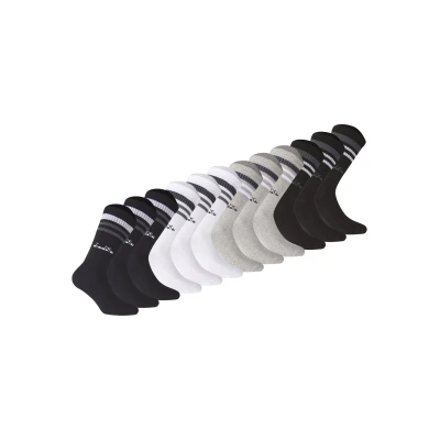 Abbildung von Diadora Unisex 12ER PACK LOGO Streifen Socken, Größe: 39 42, Schwarz weiß dunkelblau grau