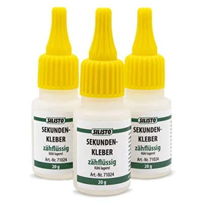 Abbildung von SILISTO Sekundenkleber 3x20g Transparent, Superkleber Zähflüssig, Alleskleber extrem starker Cyanacrylat Kleber zum Kleben von Plastik, Kunststoff, Glas, Holz, Stein, Metall uvm.