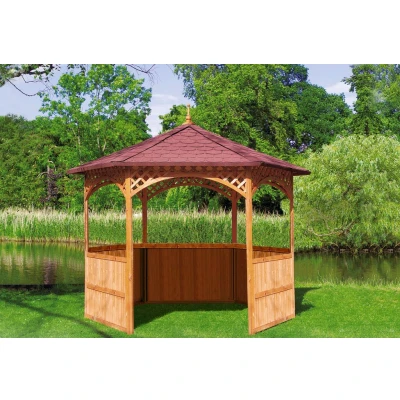 Abbildung von promadino Holzpavillon &quot;Palma&quot;, (Set), BxT: 326x326 cm, inkl. Brüstung und Dachschindeln