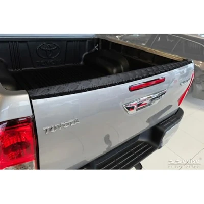Abbildung von Avisa Aluminium Pickup Heckklappenschutz kompatibel mit Toyota Hilux VIII Facelift 2020 Schwarz