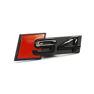 Abbildung von Audi 8W0071805 Schriftzug S4 Clip Tuning Plakette Kühlergrill Black Edition Emblem, schwarz/rot