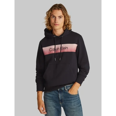 Abbildung von Calvin Klein Linear Ombre Chest LOGO Hoodie Kapuzenpullover, Herren, Größe: Large, Black