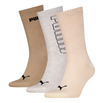 Abbildung von Puma LOGO CREW SOCK Unisex 3 PACK Sportsocken, Größe: 39 42, Beige/grey