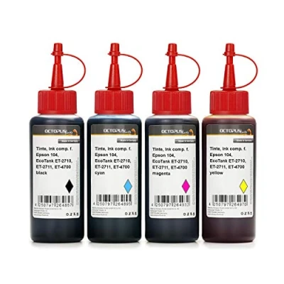 Abbildung von Octopus Refill Ink kit Compatible for Epson 104, EcoTank ET 2710, 2711, 4700 CMYK 4X 250 ml