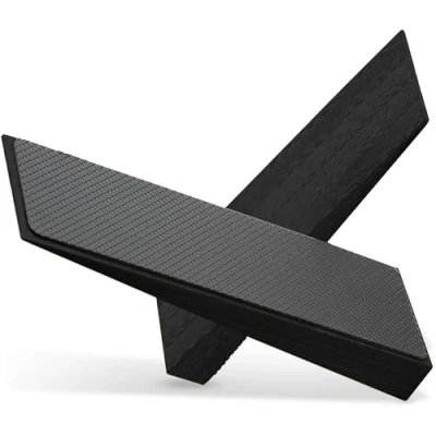 Abbildung von Türstopper rutschfest aus 100% FSC Schwarz 2er Set Türkeil Holz Fester Boden mit Gummi Türkeile für alle Böden Holzkeile Arten von Türen Door stopper