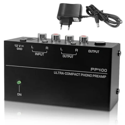 Abbildung von Phono Vorverstärker Plattenspieler, Für Mit Mm Abtast Systemen, Preamp Plattenspieler DC 12V Netzteil, RCA Input Und Output
