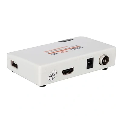 Abbildung von ASHATA HDMI zu Koax HF Wandler Modulator für TV, Koaxial Adapter Box mit Fernbedienung, Unterstützung 480I/480P/576I/576P/720P/720I/1080I/1080P (100 240V)(EU)