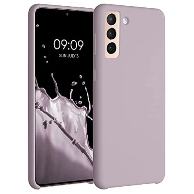 Abbildung von kwmobile Hülle kompatibel mit Samsung Galaxy S21 Plus Silikon Handy Case Handyhülle weiche Oberfläche kabelloses Laden Purple Cloud