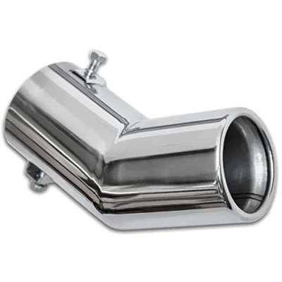 Abbildung von Recambo Auspuffblende Endrohr EDELSTAHL Chrom Abgewinkelt 172 x 63 mm Endrohrblende Auspuff Blende Plug&amp;Play UNIVERSAL