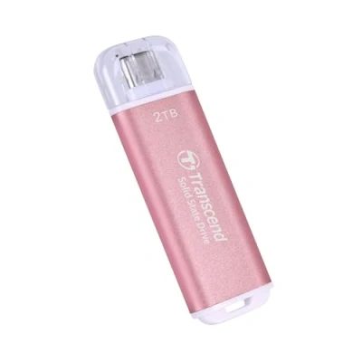 Abbildung von Transcend Portable SSD ESD300P 2TB USB Typ C 10 Gbit/s PS4/PS5 kompatibel, Rosa TS2TESD300P