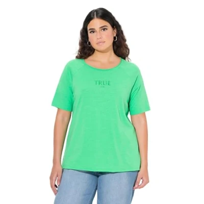Abbildung von Ulla Popken Tshirt print, Damen, Größe: 50/52, Mint green