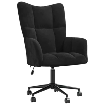 Abbildung von vidaXL Relaxsessel, Sessel Drehbar mit Stahlgestell, Relaxstuhl Polsterstuhl Armlehne, Fernsehsessel Polstersessel Wohnzimmer, Modern, Schwarz Samt