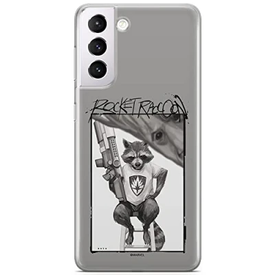 Abbildung von ERT GROUP Handyhülle für Samsung S21 Original und offiziell Lizenziertes Marvel Muster Rocket 004 optimal an die Form des Handy angepasst, hülle aus TPU
