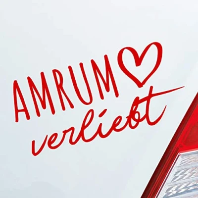 Abbildung von Hellweg Druckerei Amrum verliebt Herz Insel Nordsee Liebe Car Auto Aufkleber Sticker Heckscheibenaufkleber