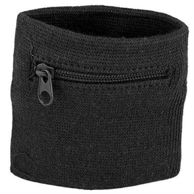 Abbildung von Armband (Armband) mit Reißverschluss, Reißverschluss Unisex Münzschlüssel Aufbewahrungsreißverschluss Tasche Sport Handgelenk Geldbörse Fitnessstudio Laufen Basketball(Schwarz)