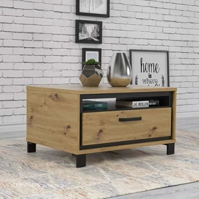 Abbildung von FORTE Couchtisch in Artisan Eiche / Schwarz 80x44,8x60cm (BxHxT)