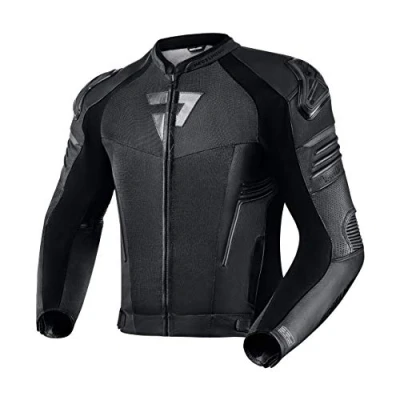 Abbildung von REBELHORN Vandal Air Rindsleder Motorradjacke für Männer Ellbogen und Schulterschutz Softshell Weste Belüftung Reflektierende Elemente 7 Taschen