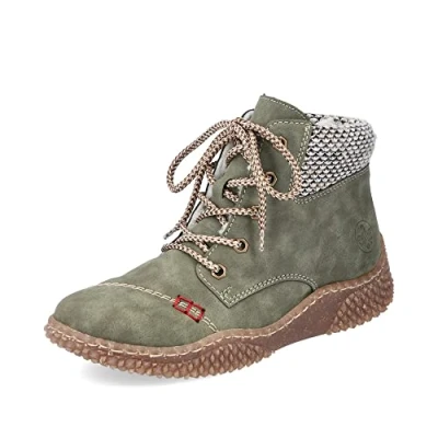 Abbildung von Rieker Schnürstiefelette Liane schwarzkiesel, Damen, Größe: 36, schwarz kiesel Schuhe