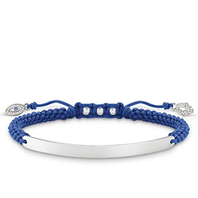 Abbildung von Thomas Sabo Damen Armband Love Bridge 925 Sterling Silber Nylon Zirkonia weiß blau Länge von 14.5 bis 21 cm Brücke 5 LBA0066 897 1 L21v