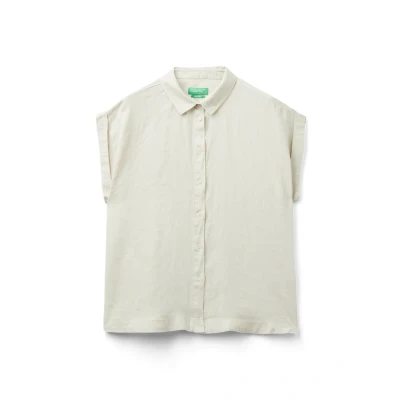 Abbildung von United Colors of Benetton Hemdbluse, Damen, Größe: Small, Beige