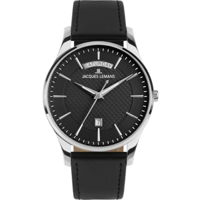 Abbildung von Jacques Lemans 1 2193A Herrenuhr London mit Lederband Schwarz