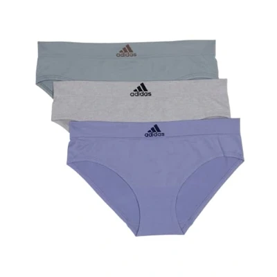 Abbildung von adidas Nahtlose Hipster Unterwäsche für Damen, 3er Pack, Slviolett/Mhg/Sg, S