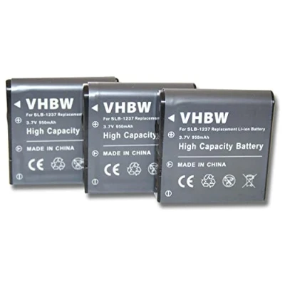 Abbildung von vhbw 3X Akku Ersatz für Sigma BP 31 Kamera (950 mAh, 3,7 V, Li Ion)