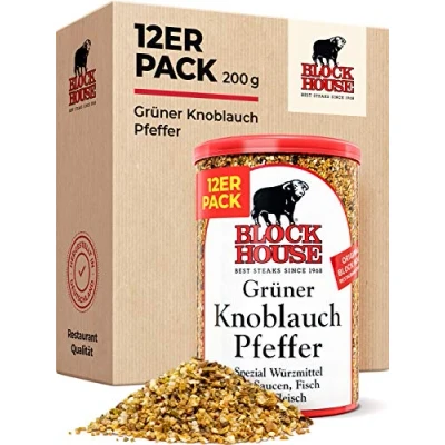 Abbildung von Block House Grüner Knoblauch Pfeffer, Dose 12 x 200 g Gastropack