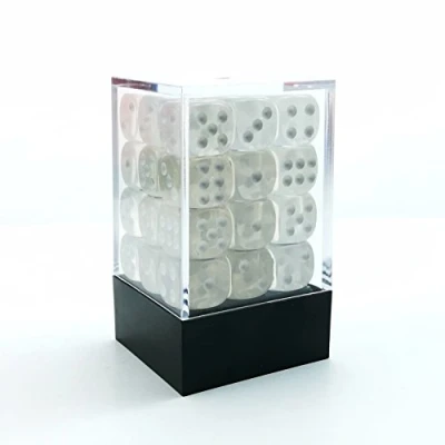 Abbildung von Bescon Würfel w6 12mm 36er Brick Box, Six Sided Die (36) Block of Dice, Durchsichtige Weiße