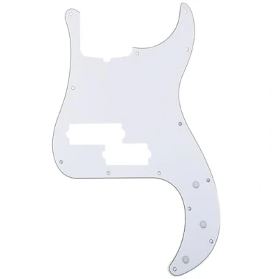 Abbildung von Musiclily Pro 5 Saiter 13 Löcher P Bass Pickguard PB style Schlagbrett für Fender American Precision Bass,3 lagig Weiß
