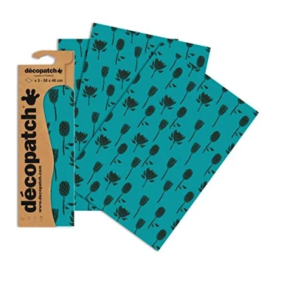 Abbildung von Decopatch Papier No. 758 (grün Distel, 395 x 298 mm) 3er Pack