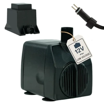 Abbildung von KERRY Springbrunnenpumpe Wasserspiel Pumpe 12 V 750 L/H, nur 10 Watt, 7m Kabel, extrem leise (3 tlg)