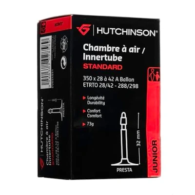 Abbildung von Hutchinson Standard Fahrradschlauch, Schwarz, 350 x 28/42A Franz Ventil 32 mm