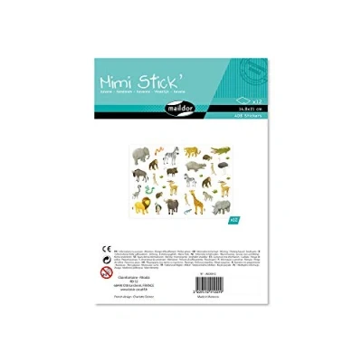 Abbildung von Maildor AE009O Packung mit 408 Stickers Mini Stick (ideal für Kinder ab 5 Jahren, 12 Blätter in Format DIN A5, 14,8 x 21 cm, Savane)